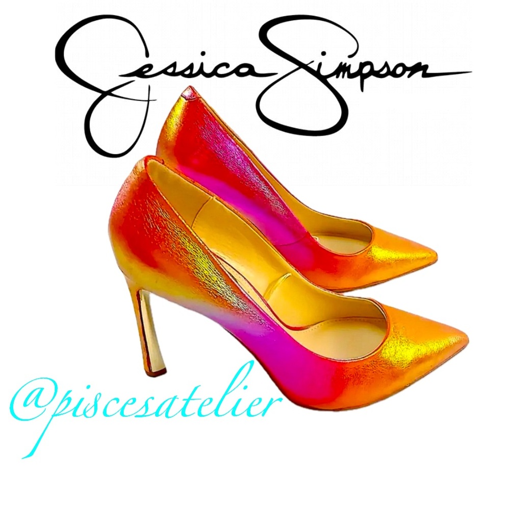 Jessica Simpson Rexha Rainbow Multi Metallic Ombre Dress Pumps, Women’s Size 6